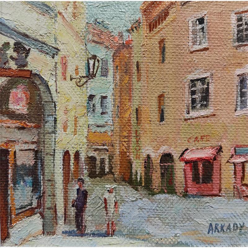 Painting Rue Lyonnaise by Arkady | Painting Figurative Urban Oil