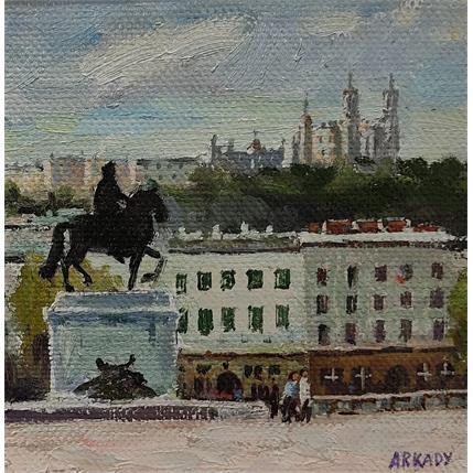 Painting Place Bellecour by Arkady | Painting Figurative Oil Pop icons, Urban