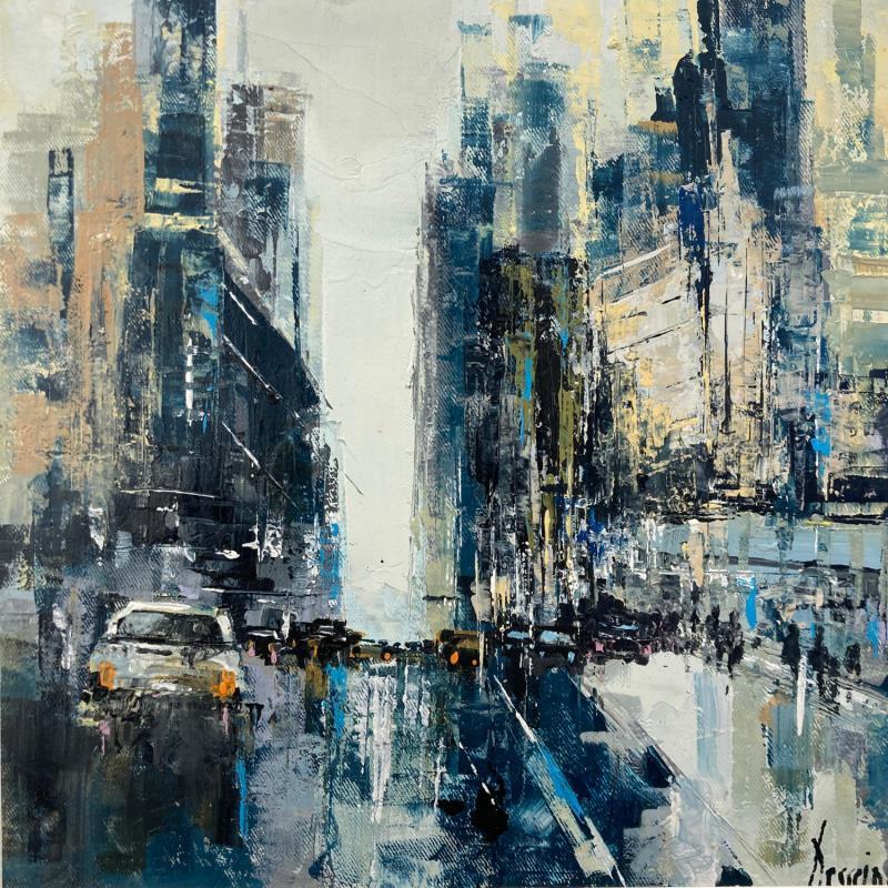Painting traffic in the city by Dessein Pierre | Painting Abstract Oil