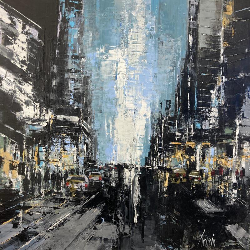 Painting West street by Dessein Pierre | Painting Abstract Oil Acrylic