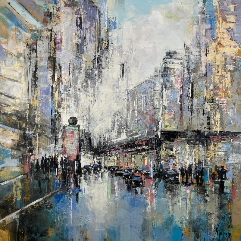 Painting boulevard Haussmann by Dessein Pierre | Painting Abstract Oil