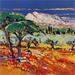 Painting Ballade autour de la Sainte Victoire by Corbière Liisa | Painting Figurative Landscapes Oil