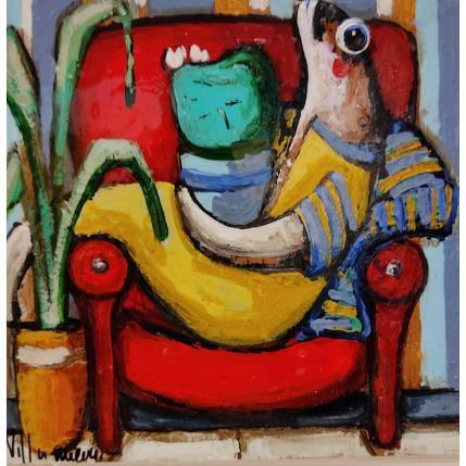 Painting Relax en sofa by Villanueva Puigdelliura Natalia | Painting Surrealist Mixed Animals, Life style, Pop icons