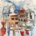 Peinture balade en Italie par Colombo Cécile | Tableau Figuratif Paysages Urbain Scènes de vie Acrylique Pastel