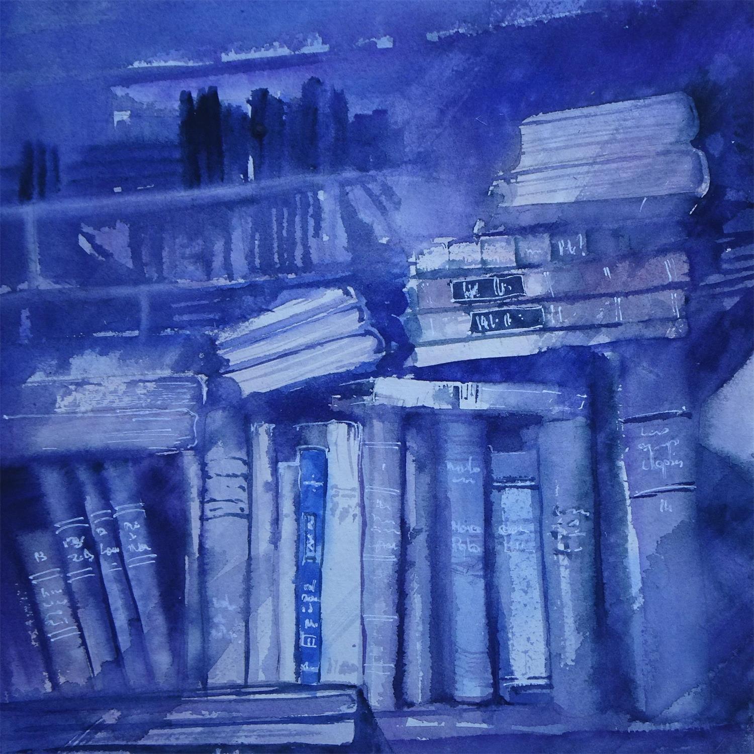 ▷ Peinture Le petit livre bleu par Abbatucci Violaine
