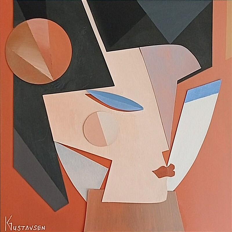 Painting Terracotta by Gustavsen Karl | Painting Subject matter Cardboard, Gluing, Wood Life style, Portrait