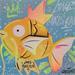 Peinture Magicarpe brillant  par Kedarone | Tableau Street Art Graffiti Mixte icones Pop