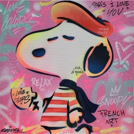 Peinture French snoopy par Kedarone | Tableau Street Art Graffiti, Mixte icones Pop