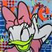 Painting DAISY LOVE by Euger Philippe | Painting Pop-art Pop icons Graffiti Cardboard Acrylic Gluing