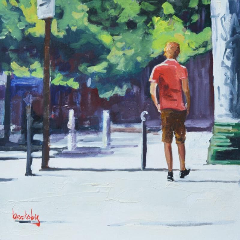 Painting Avenue de Gobelins by Brooksby | Painting Figurative Acrylic Life style