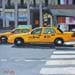 Painting Taxi Madison Suqare Garden by  | Painting Figurative Acrylic Urban