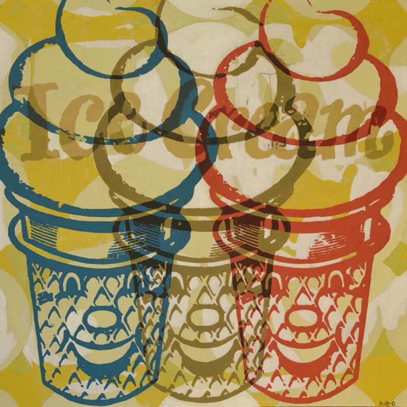 Peinture Ice cream 3 par Kano Okuuchi | Tableau Pop Art Mixte icones Pop