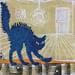 Painting Chat bleu by Okuuchi Kano  | Painting Pop-art Animals