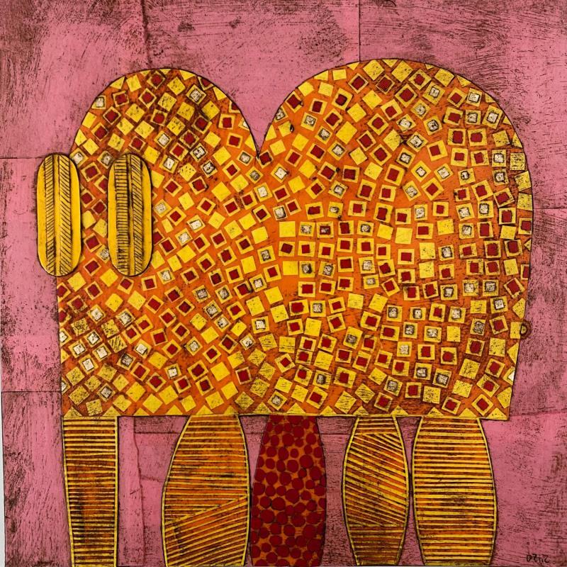 Painting Elephant 2 by Ortiz Gustavo | Painting  Gluing