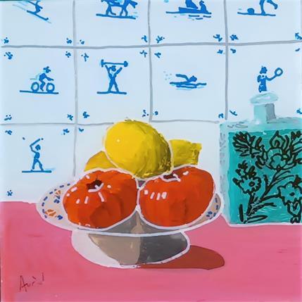 Peinture Le déjeuner des sportifs par Auriol Philippe | Tableau Pop Art Acrylique natures mortes