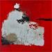 Gemälde abstract red B12 von Wilms Hilde | Gemälde Abstrakt Pappe Collage