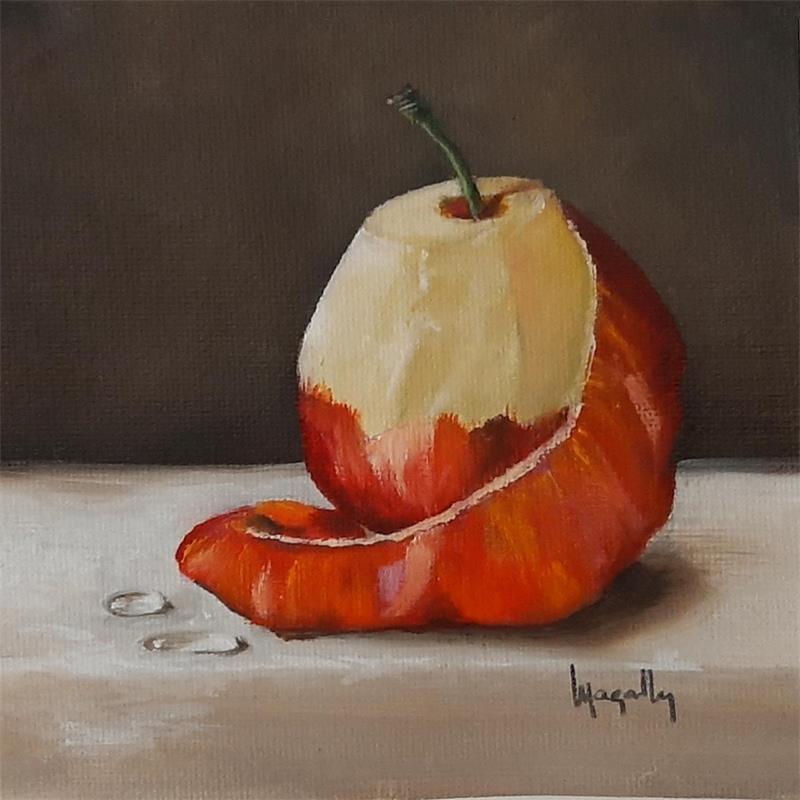 Painting Tempting apple by Gouveia Magaly  | Painting Figurative Oil Life style still-life