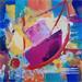 Peinture Voile rose par Bastide d´Izard Armelle | Tableau Abstrait Paysages Huile