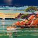 Peinture Calanche à Cap Corse par Corbière Liisa | Tableau Figuratif Marine Carton Huile