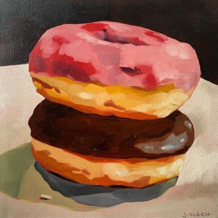 Painting Donut tower by Ulrich Julia | Painting Figurative Oil Life style, still-life