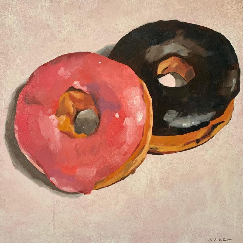 Painting Donut duo by Ulrich Julia | Painting Figurative Oil, Wood still-life