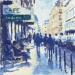 Peinture Paris Café par Farren David | Tableau Figuratif Urbain Scènes de vie