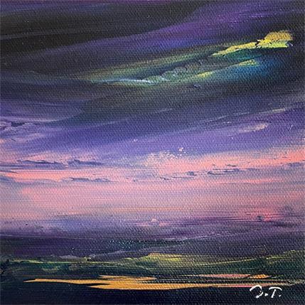 Painting Summer Night by Talts Jaanika | Painting Abstract Acrylic Landscapes, Marine