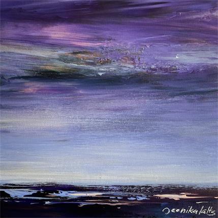 Painting Purple Sky by Talts Jaanika | Painting Abstract Acrylic Landscapes, Marine