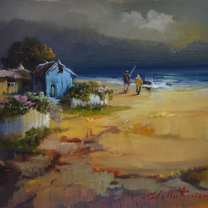 Painting La playa by Cabello Ruiz Jose | Painting Figurative Oil Landscapes