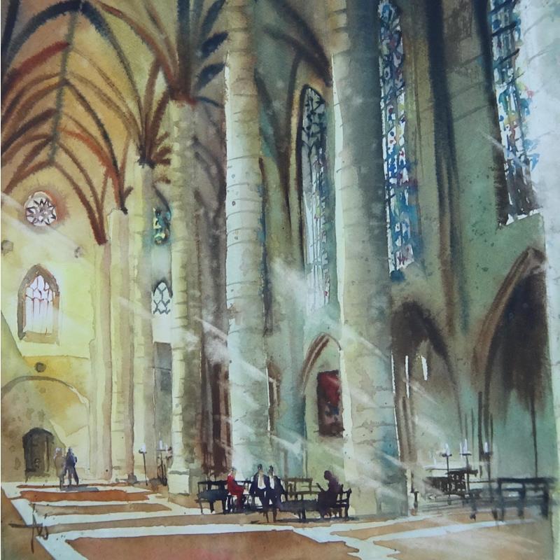 Painting Préparatifs aux Jacobins  by Abbatucci Violaine | Painting Figurative Watercolor Life style