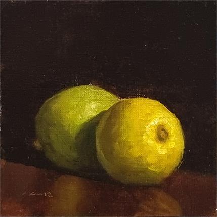Painting 2 Citrons by Giroud Pascal | Painting Figurative Oil still-life