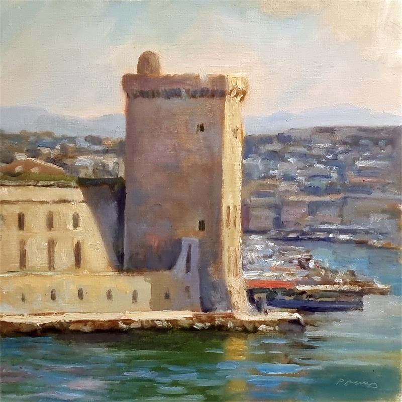 Peinture Fort St Jean - Marseille par Giroud Pascal | Tableau Figuratif Paysages Huile