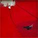 Gemälde abstract red A14 von Wilms Hilde | Gemälde Abstrakt Minimalistisch Pappe Collage