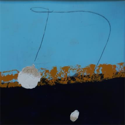 Peinture abstract turquoiseB17 par Wilms Hilde | Tableau Abstrait Carton, Collage Minimaliste