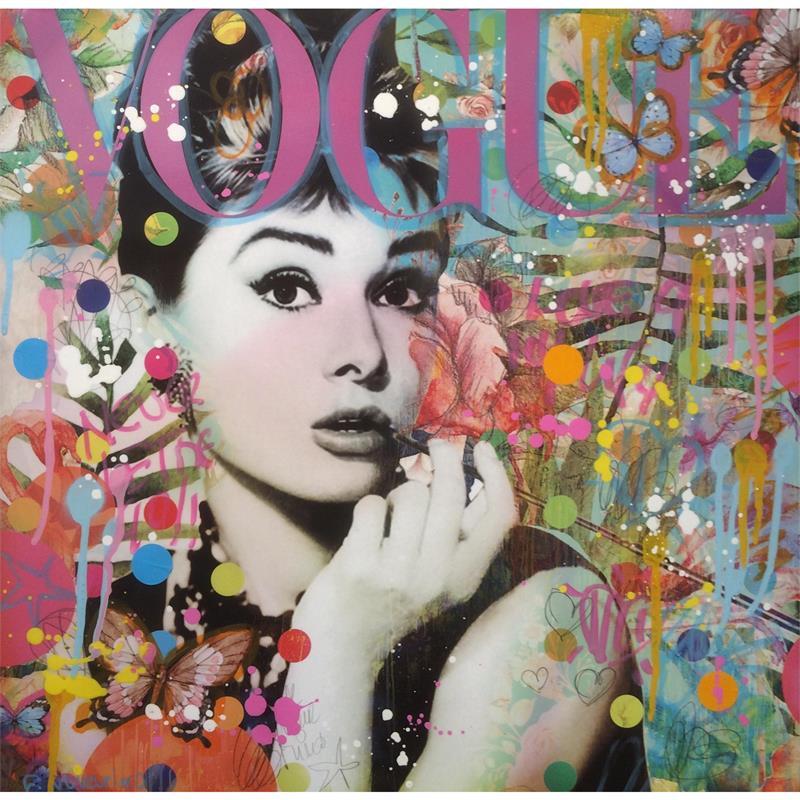 Painting Miss Audrey by Novarino Fabien | Painting Pop-art Pop icons