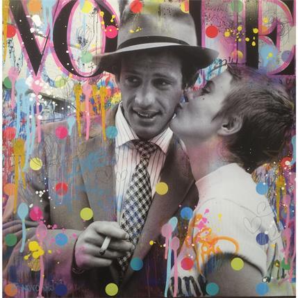 Painting Kiss Kiss by Novarino Fabien | Painting Pop art Mixed Pop icons