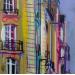 Gemälde Derrière la fenêtre, une tension érotique von Anicet Olivier | Gemälde Figurativ Urban Alltagsszenen Acryl