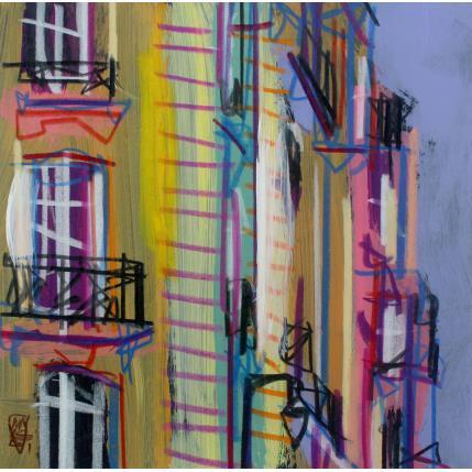 Peinture Derrière la fenêtre, une tension érotique par Anicet Olivier | Tableau Figuratif Acrylique scènes de vie, Urbain