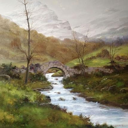 Painting Al sur de los Pirineos by Cabello Ruiz Jose | Painting Figurative Oil Landscapes