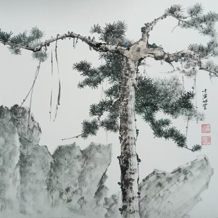 Peinture Strange pinetree par Du Mingxuan | Tableau Figuratif Aquarelle Paysages