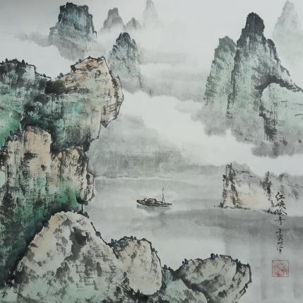 Painting Foggy morning  by Du Mingxuan | Painting Figurative Watercolor Landscapes