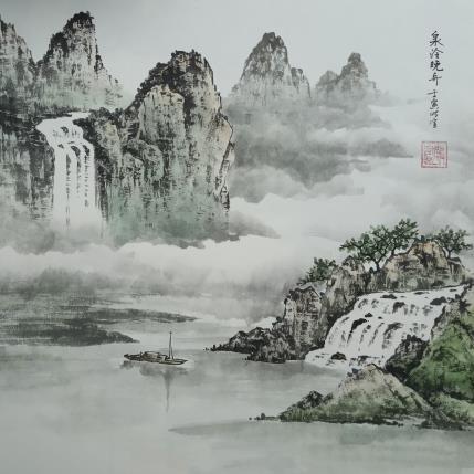 Peinture Waterfalls par Du Mingxuan | Tableau Figuratif Aquarelle Paysages