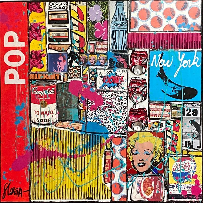 Peinture POP par Costa Sophie | Tableau Pop-art Acrylique, Collage, Posca, Upcycling Icones Pop