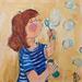 Painting Les bulles by Soizeau Françoise | Painting Figurative Life style Mixed