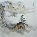 Painting Cloudy mountains by Du Mingxuan | Painting Figurative Landscapes Watercolor