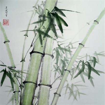 Gemälde Bamboos von Du Mingxuan | Gemälde Figurativ Aquarell Landschaften