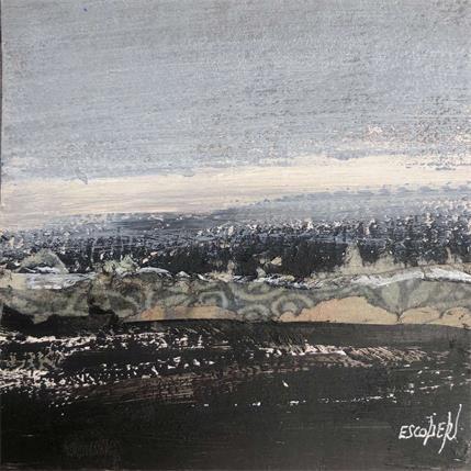 Painting Contraste matière by Escolier Odile | Painting Abstract Mixed Black & White, Landscapes
