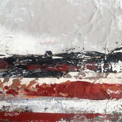 Gemälde Une lumière au loin von Escolier Odile | Gemälde Abstrakt Acryl, Pappe, Sand