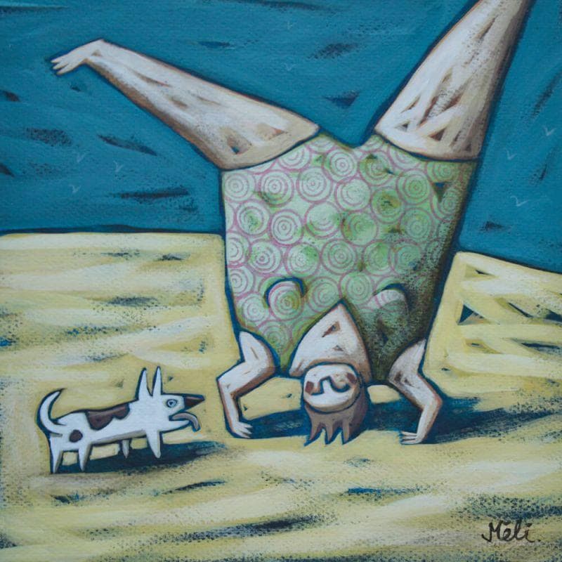 Painting Tête à tête by Catoni Melina | Painting Naive art Life style