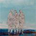 Gemälde Trio dans le bleu von Escolier Odile | Gemälde Art brut Pop-Ikonen Pappe Acryl Sand
